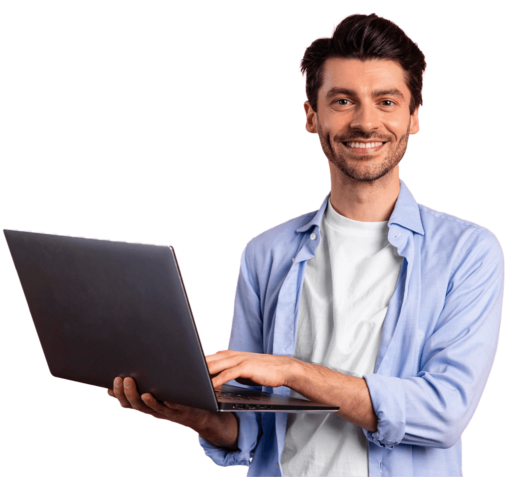 Profesional trabajando con software empresarial