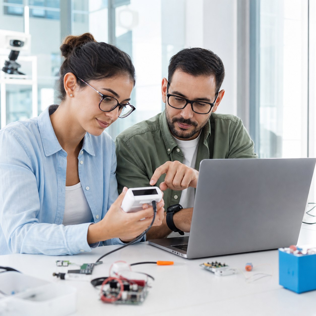 Profesional conectando aplicaciones y dispositivos desde un entorno de trabajo actual