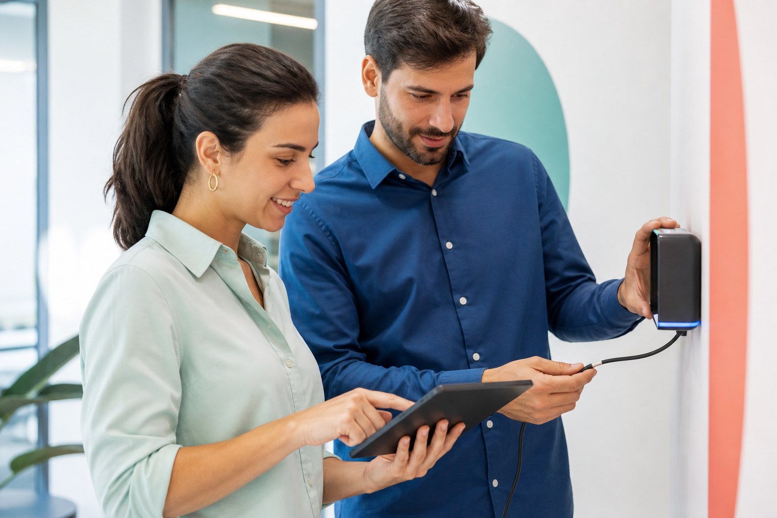 Profesionales coordinando información y procesos digitales conectados